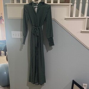 Green Polka Dot Maxi Dress